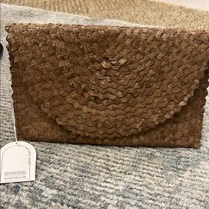 Woven Brown Clutch